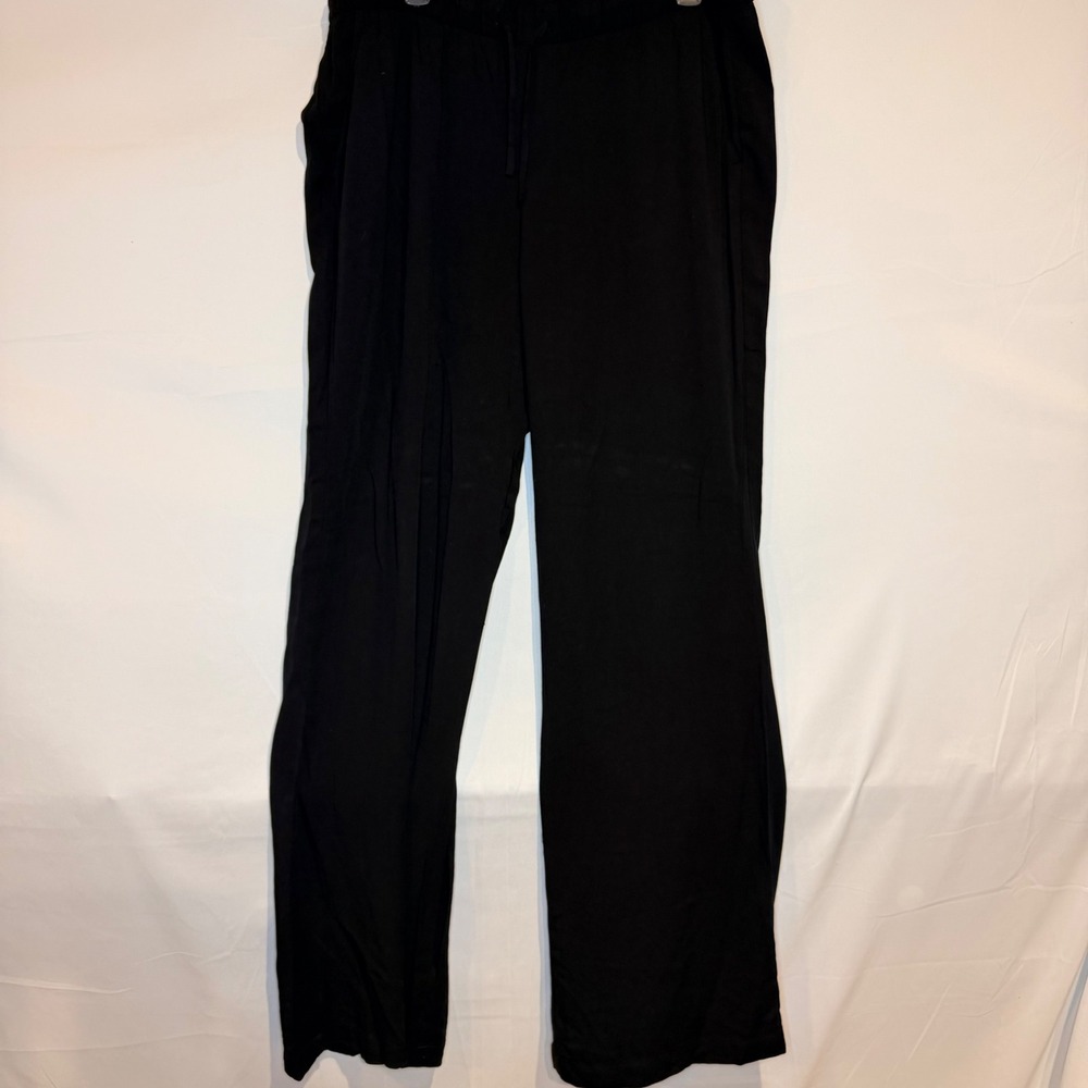 Old Navy Black Wide Leg Drawstring Trousers Pants Tall Large